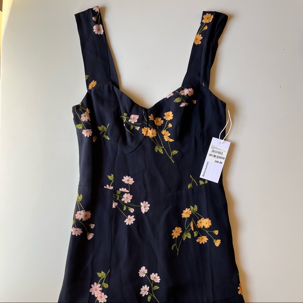 Reformation Midnight Blue Floral Midi Dress - Picture 5 of 6